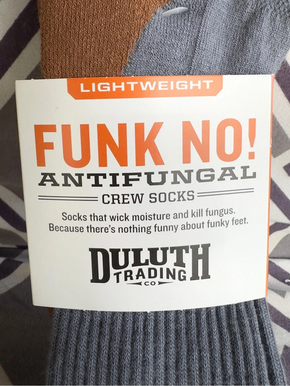 Duluth Trading Co Funk No Antifungal Crew Socks Lightweight Mens Medium 8-9 USA